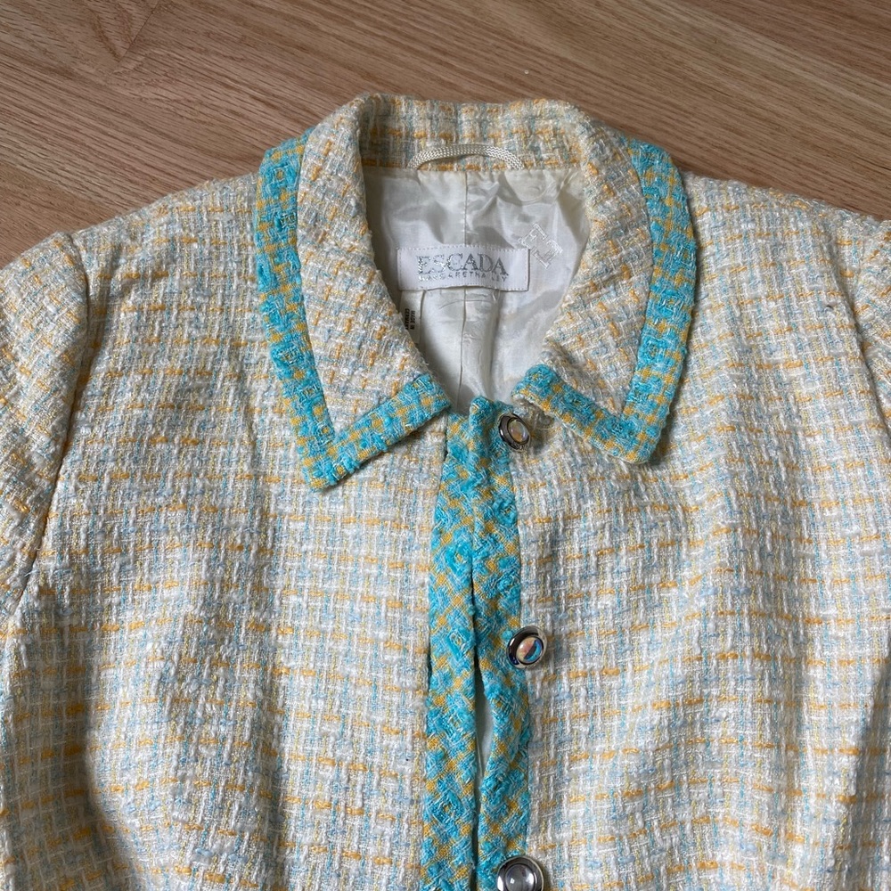 Vintage 1980s Escada Tweed Skirt Suit Co-Ord Set - Picture 1 of 16
